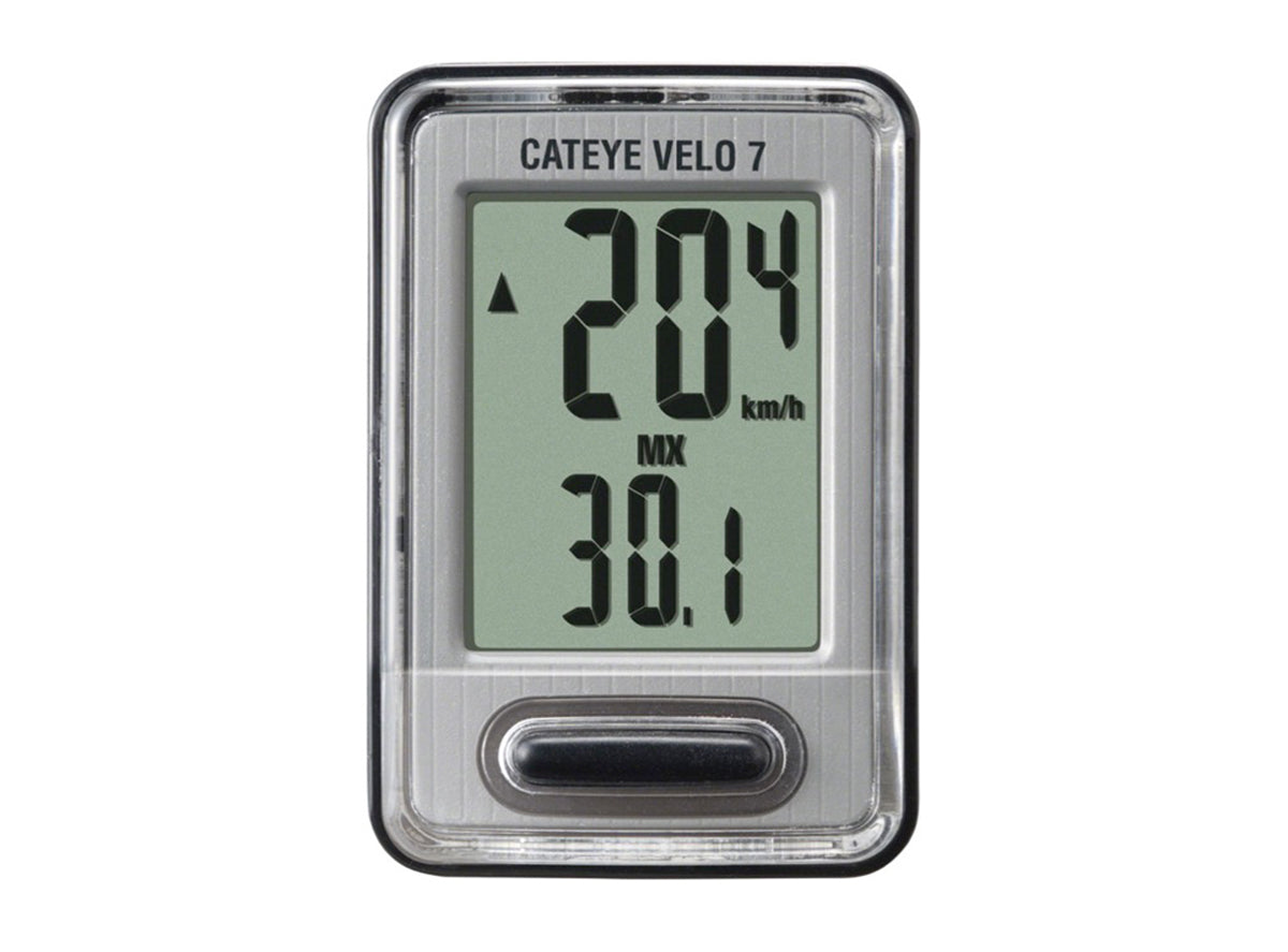Cateye Velo 7 Wired Cycling Computer - Black Black