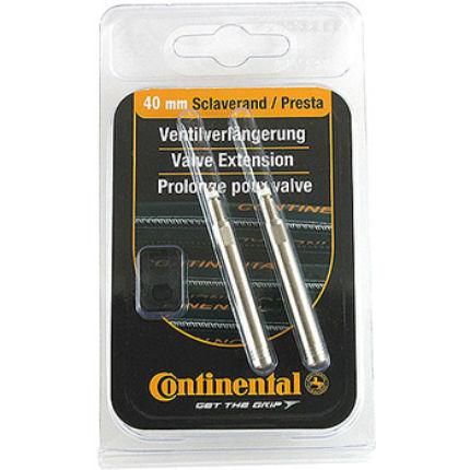 Continental Valve Extenders - Pair - Silver Silver 20mm 2 Pack