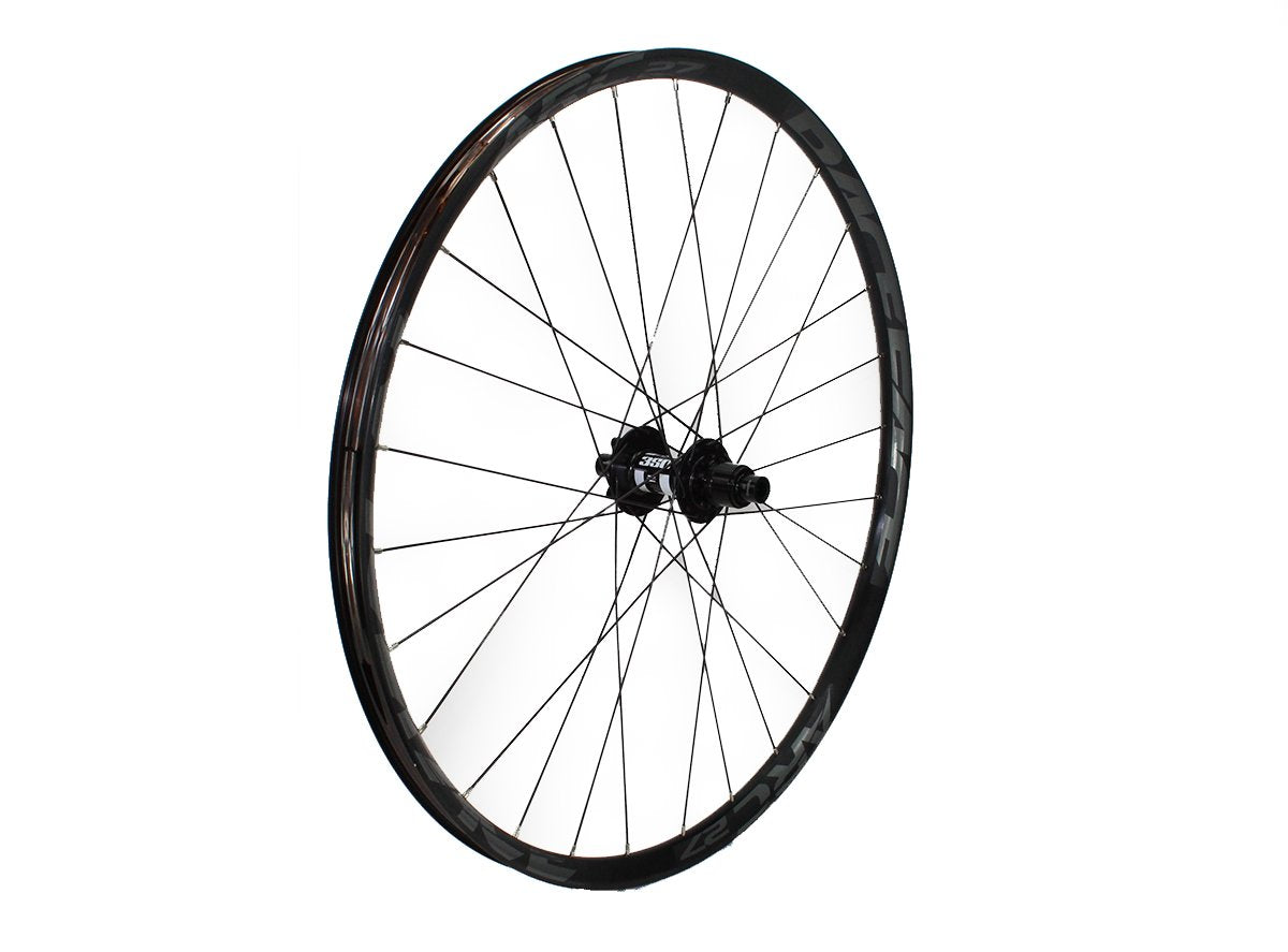 DT Swiss 350 on RaceFace ARC24 27.5" MTB Wheel - Front Black 15x110mm - 28h - Torque Cap DT DB Black Spokes - Gray Decals - Tubeless Tape Included - Valve Not Included
