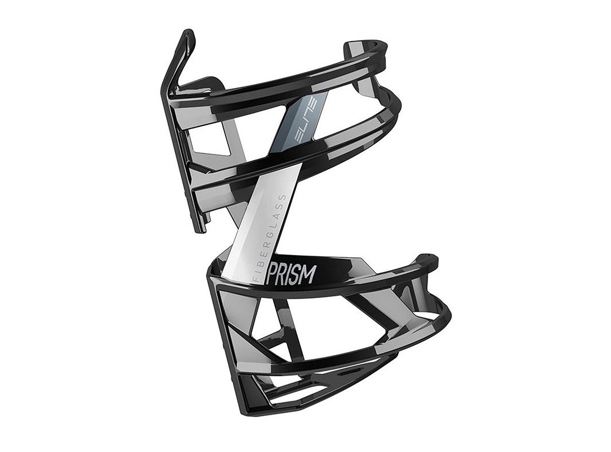 Elite Prism Water Bottle Cage - Black-Glossy White