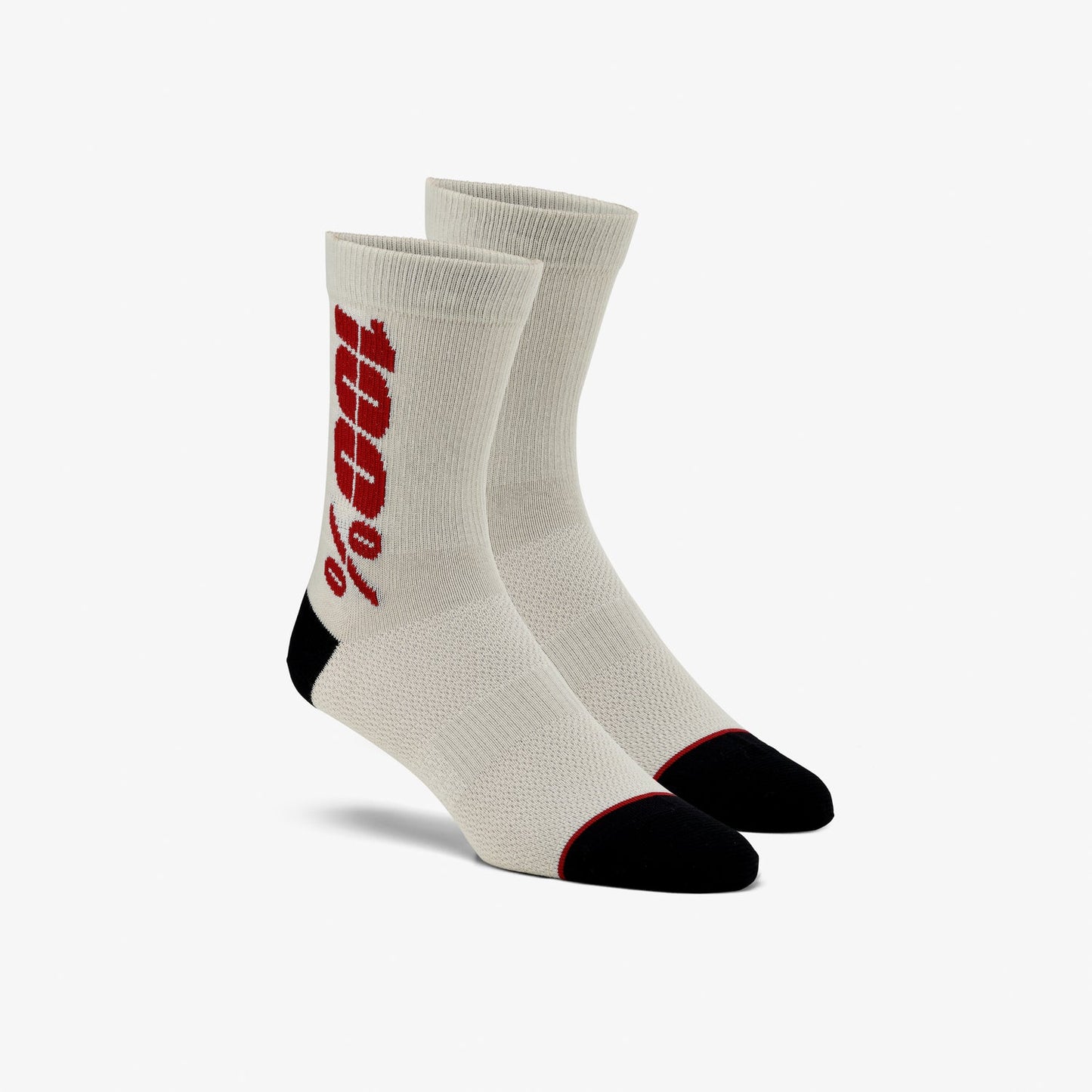 100% Rythym Merino MTB Sock - Silver-Cherry - 2022 Silver - Cherry Small/Medium