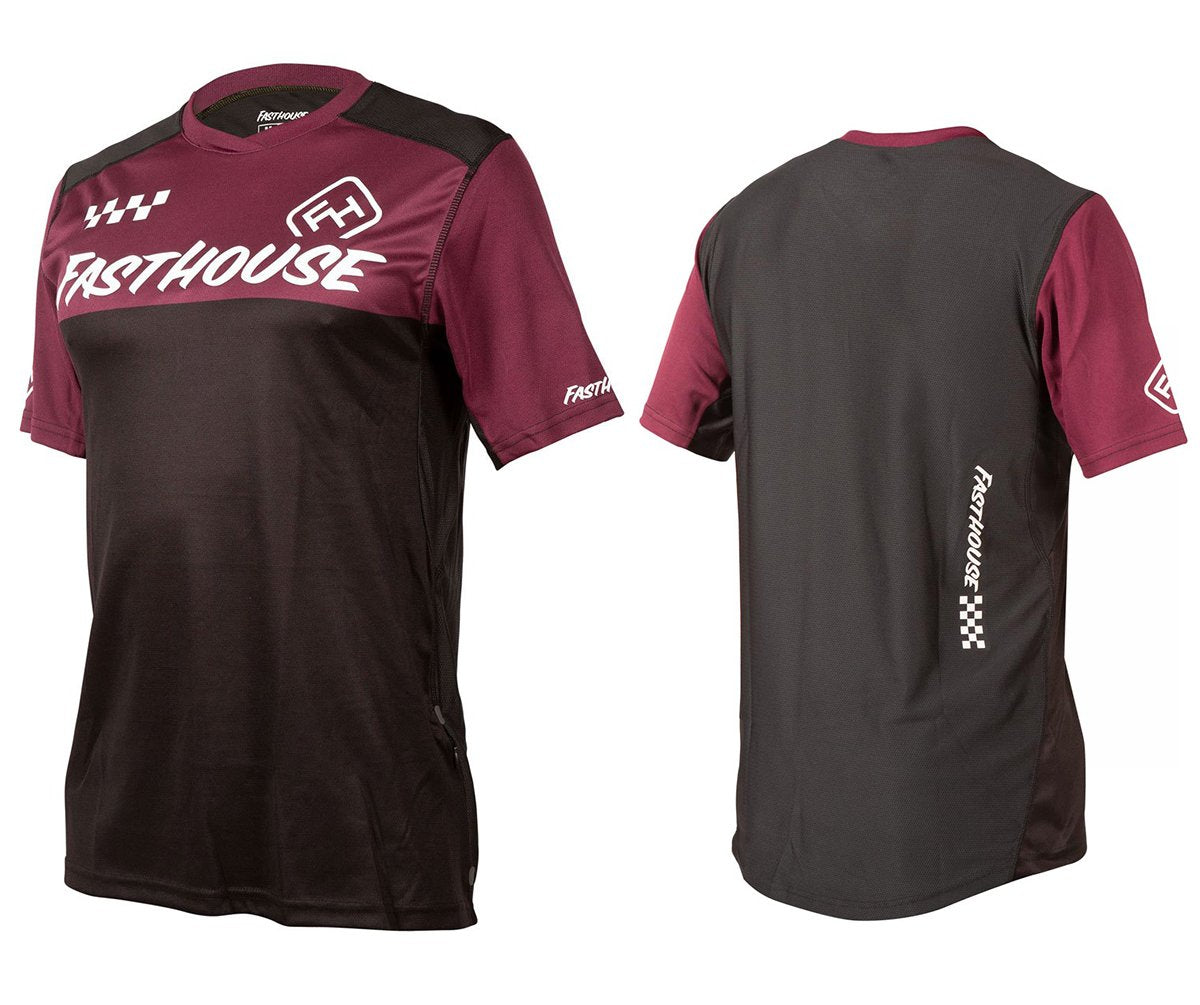 Fasthouse Alloy Block Short Sleeve MTB Jersey - Maroon-Black - 2020 Maroon - Black Small