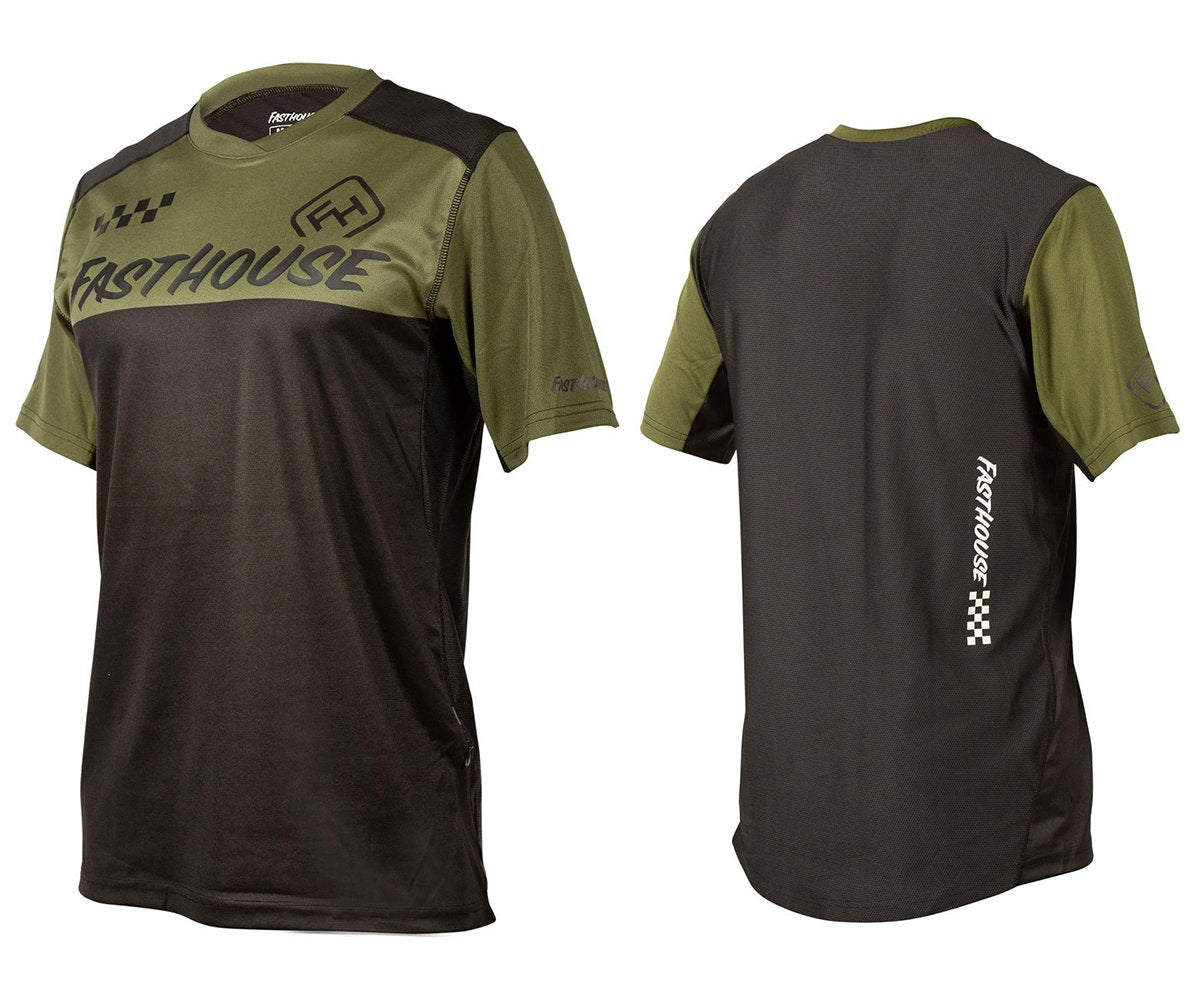 Fasthouse Alloy Block Short Sleeve MTB Jersey - Olive-Black - 2020 Olive - Black Small
