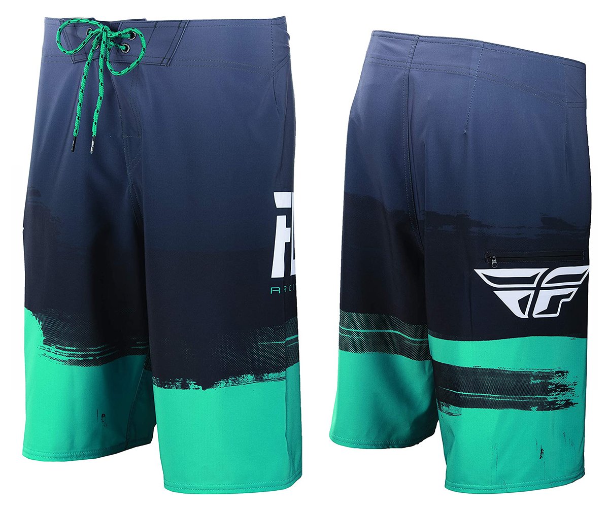 Fly Racing Paint Slinger Boardshort - Black-Teal Black - Teal 30"