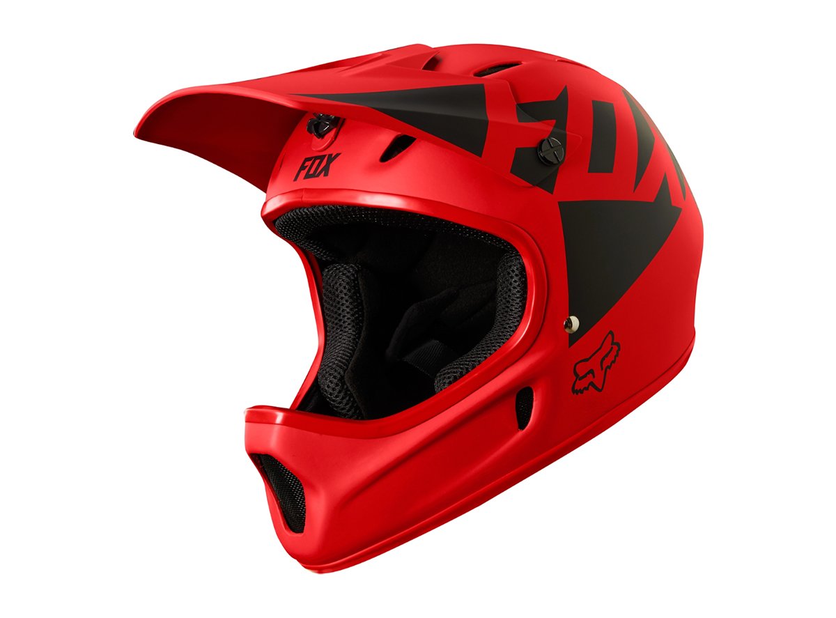 bright red motorcycle helmet Fox Racing Rampage Landi Full Face Helmet