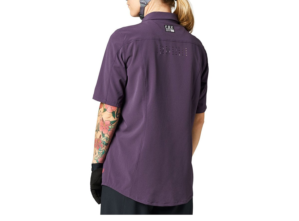 Fox Racing Flexair Woven Short Sleeve MTB Jersey - Womens - Dark Purple