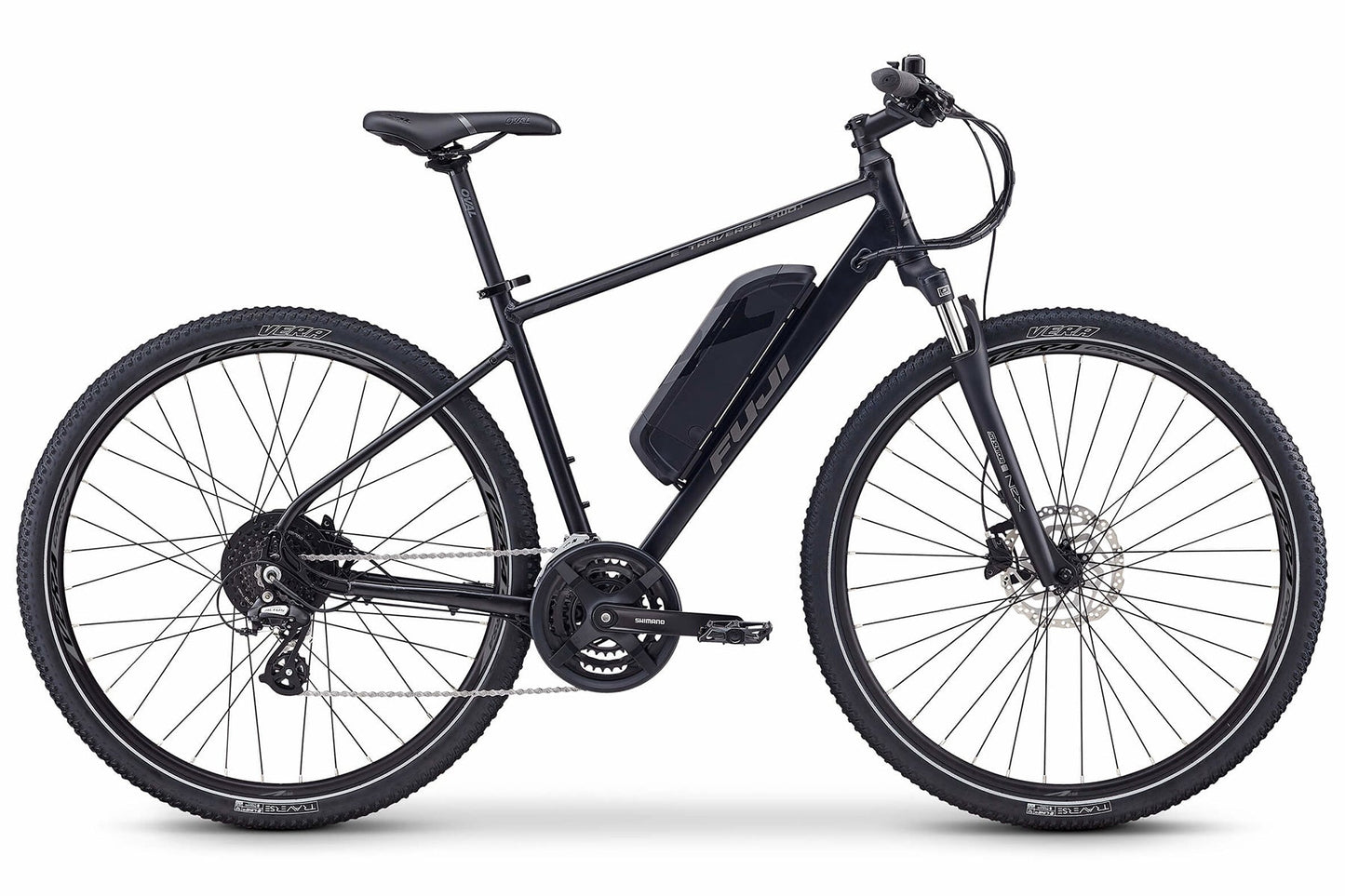 Fuji E-Traverse 2.1 USA Electric Bike - Satin Black Satin Black 58cm (23") - Large