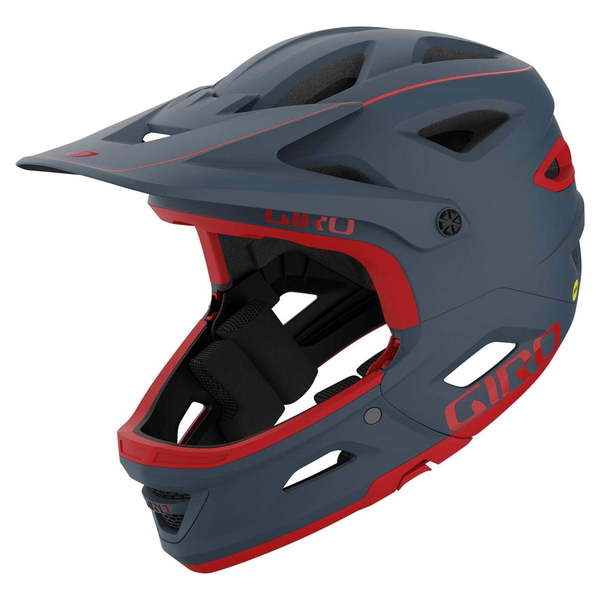 Giro Switchblade MIPS Full Face Enduro Helmet - Matt Portaro Gray-Red - 2021 Matt Portaro Gray - Red Small