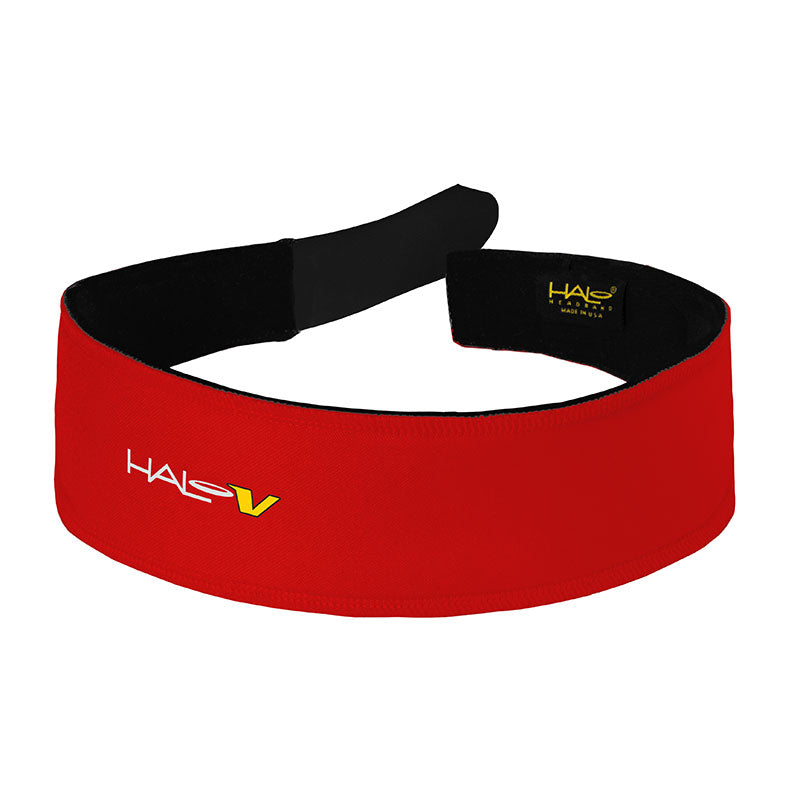Halo V - Velcro Adjustable Headband - Red Red One Size