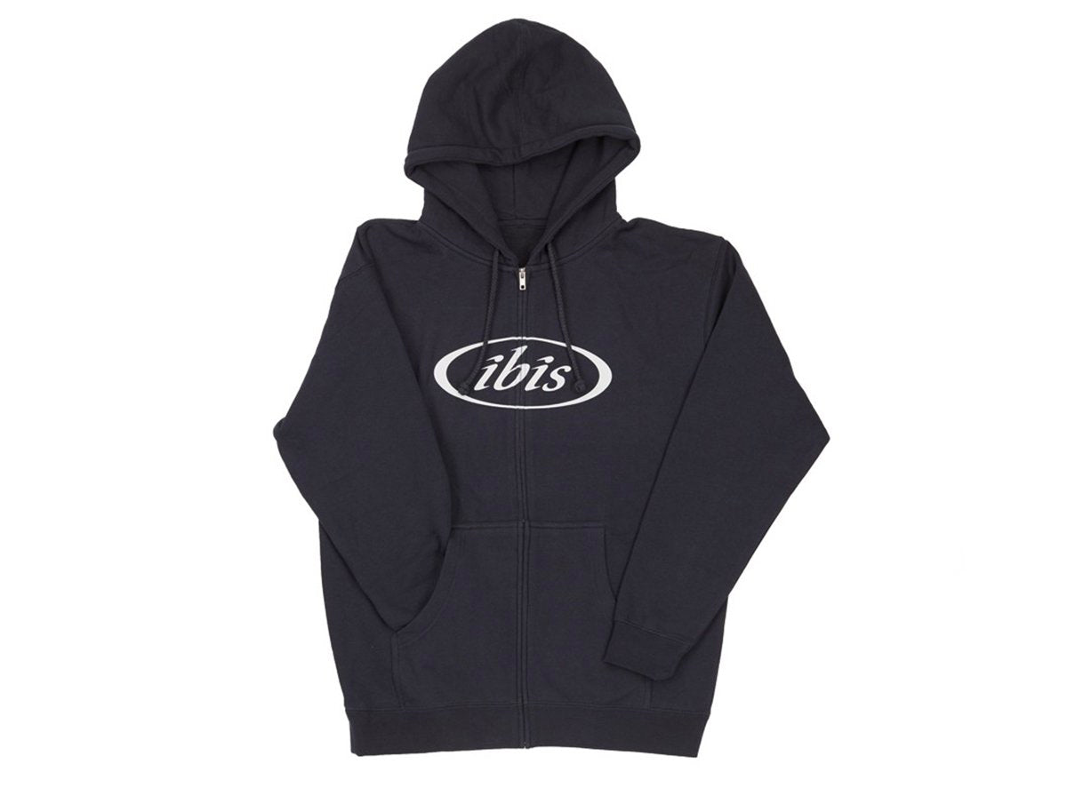 Ibis Logo Zip Hoodie - Navy-Bone Logo Navy - Bone Logo Medium
