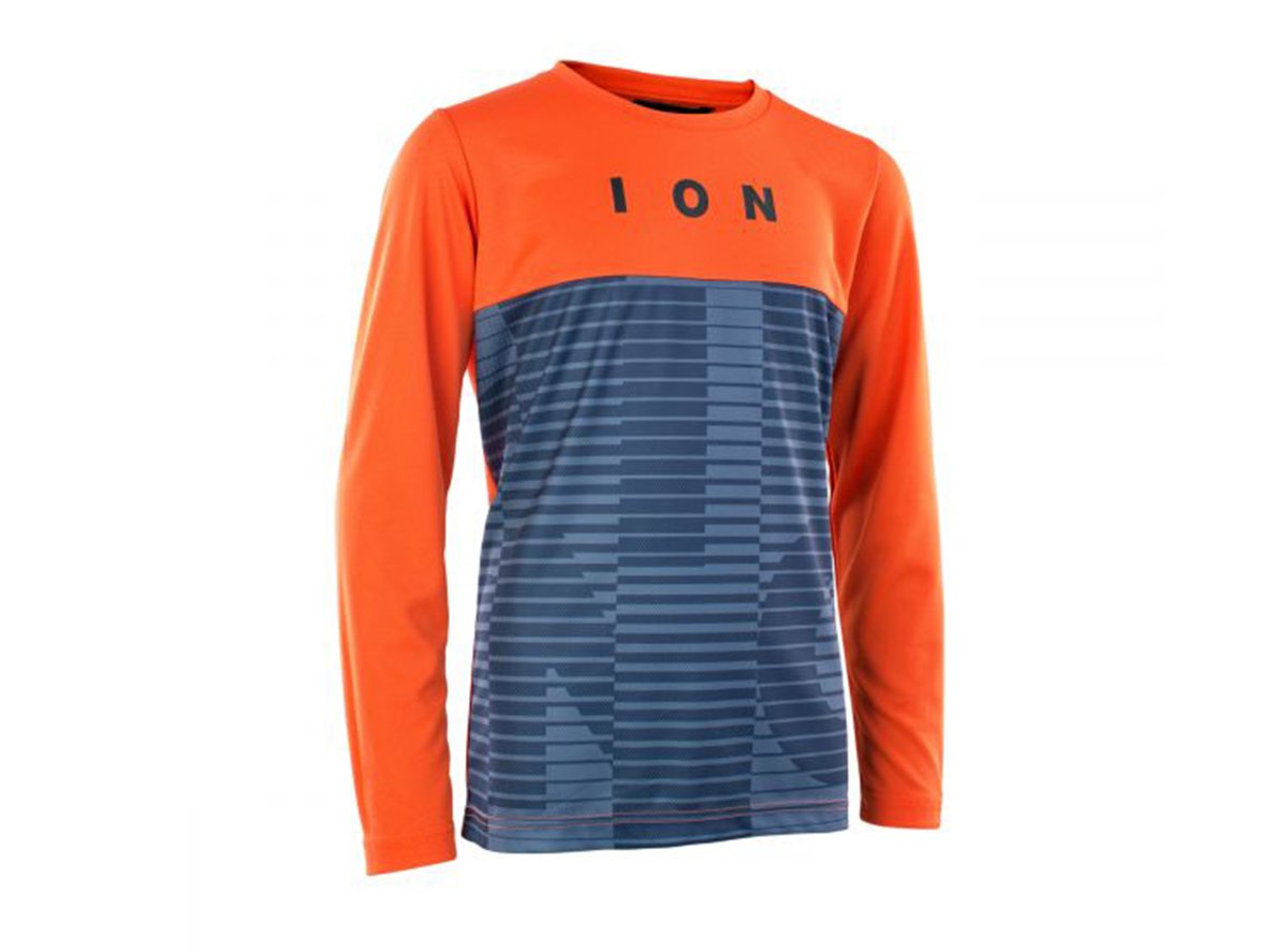 ION Scrub AMP Mesh_ine Long Sleeve MTB Jersey - Youth - Smashing Red - 2021 Smashing Red Small
