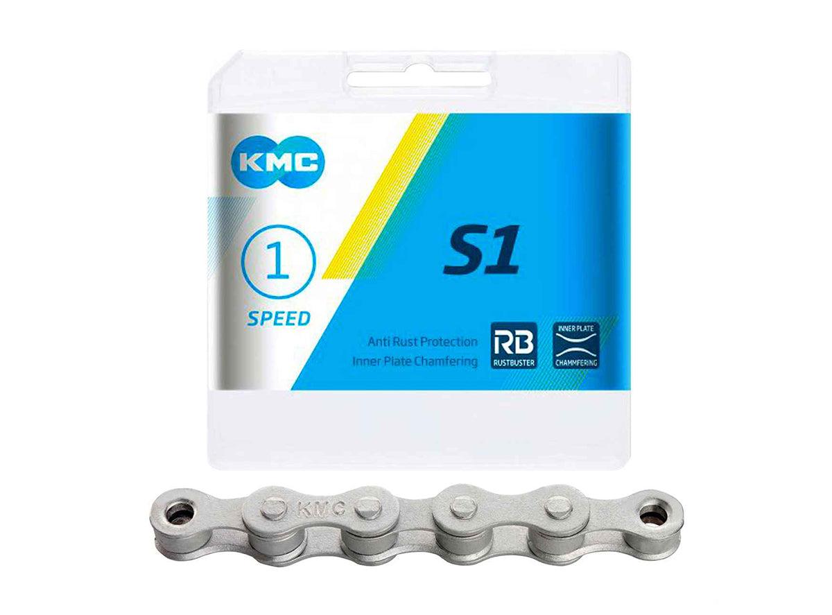 KMC S1 BMX Chain - 1/2 x 1/8 - Silver Silver 112L