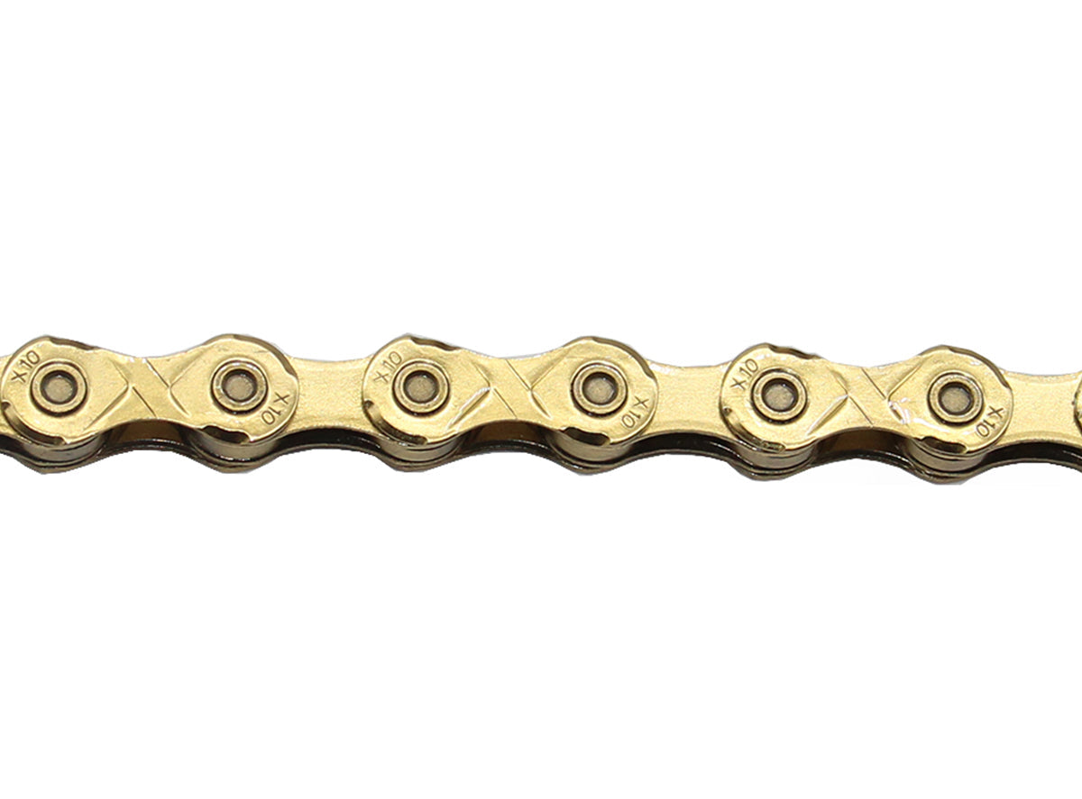 KMC X10 Ti-Nitrate 10 Spd Chain Gold 114 Links - 10 Speed