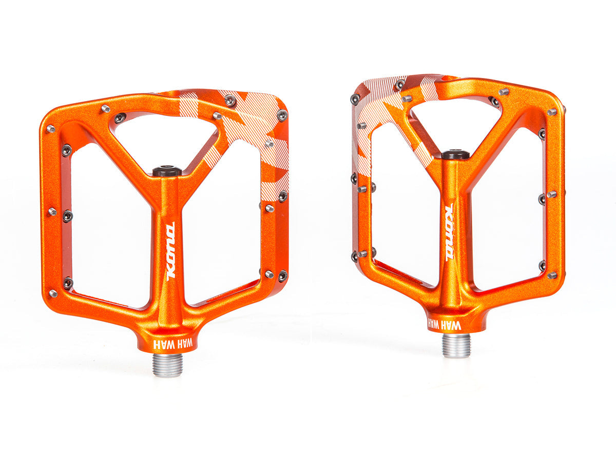 Kona Wah Wah 2 Alloy Platform Pedals - Orange Orange