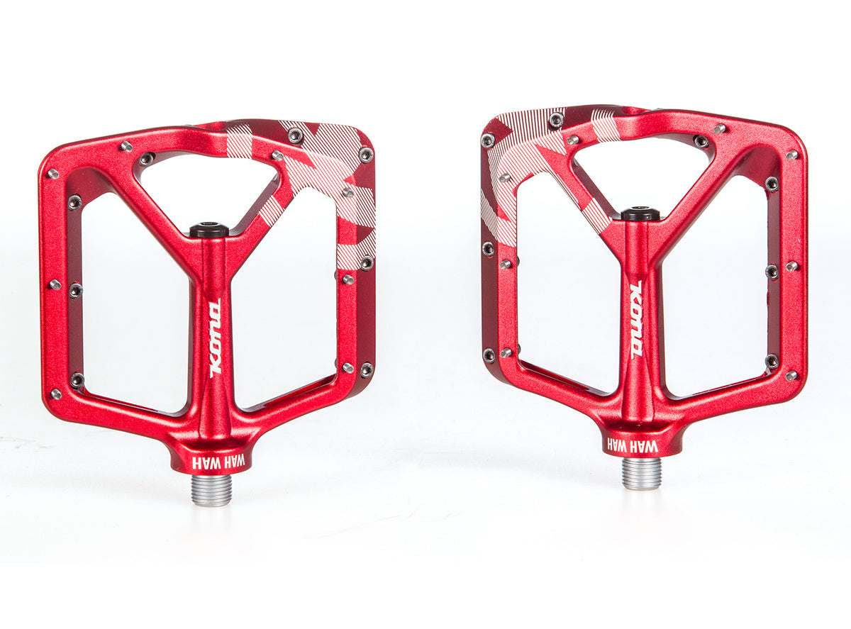 Kona Wah Wah 2 Alloy Platform Pedals - Red Red