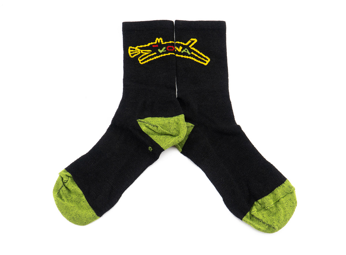 Kona Wool Blend K-Nine Sock - Black Black Small