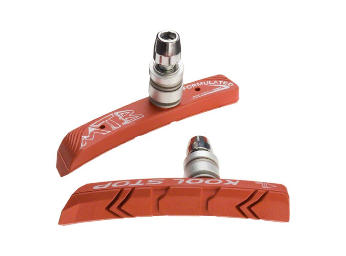 Kool Stop MTB V-Brake Pads - Threaded Post - Salmon Salmon Single Compound