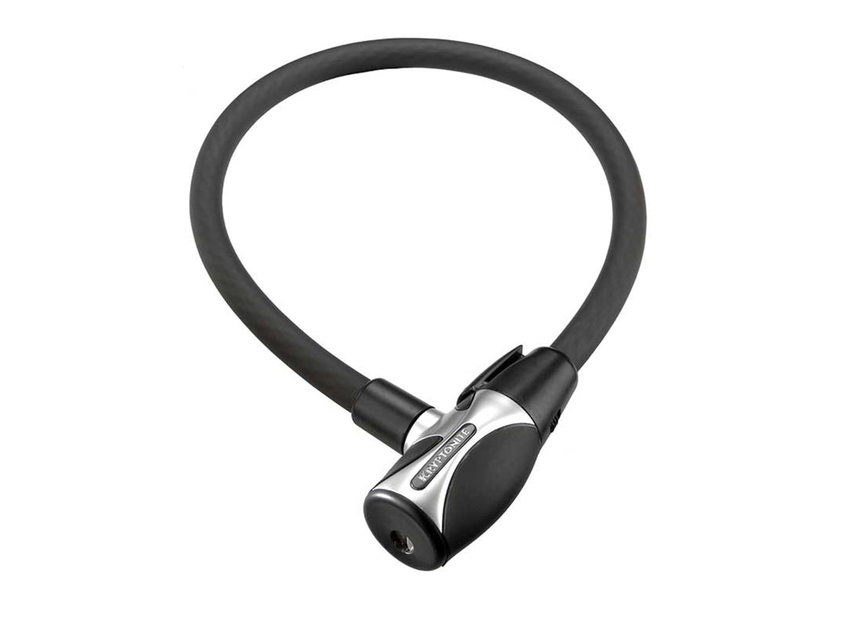 Kryptonite KryptoFlex 1565 Cable Lock - Key - Gray-Black Gray - Black 2.2' x 12mm