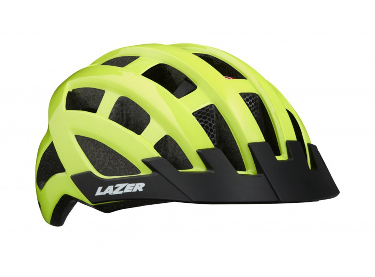 Lazer Compact DLX Commuter Helmet - Yellow - 2020 Yellow One Size Rear Mounted LED Light