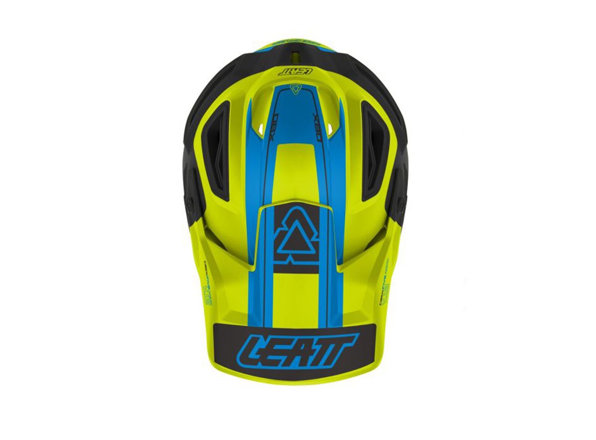 Leatt DBX 5.0 V12 Full Face Helmet - Lime-Blue