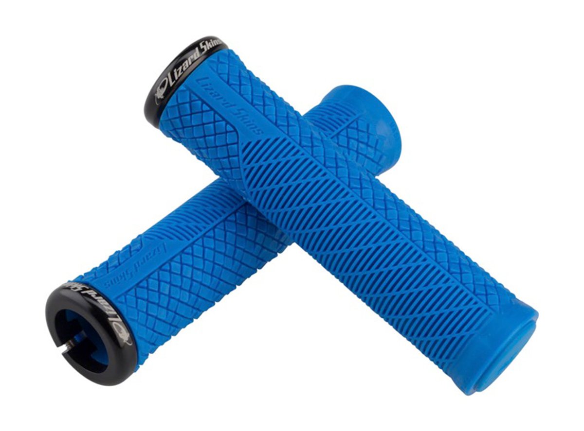 Lizard Skins Charger Evo Bike Grips - Lock-On Handlebar Grips For Mountain/BMX Bikes, Blue