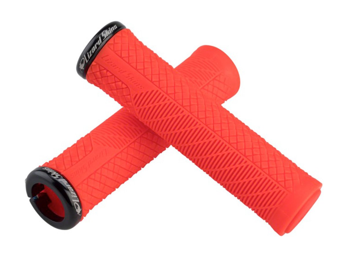 Lizard Skins Charger Evo Single-Sided Lock-On Grips - Fire Red Fire Red