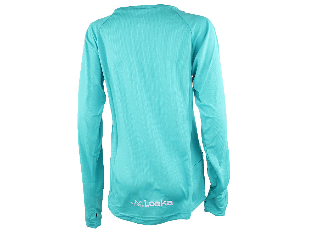 Loeka Kasista Long Sleeve Jersey - Ceramic Blue-Lily White