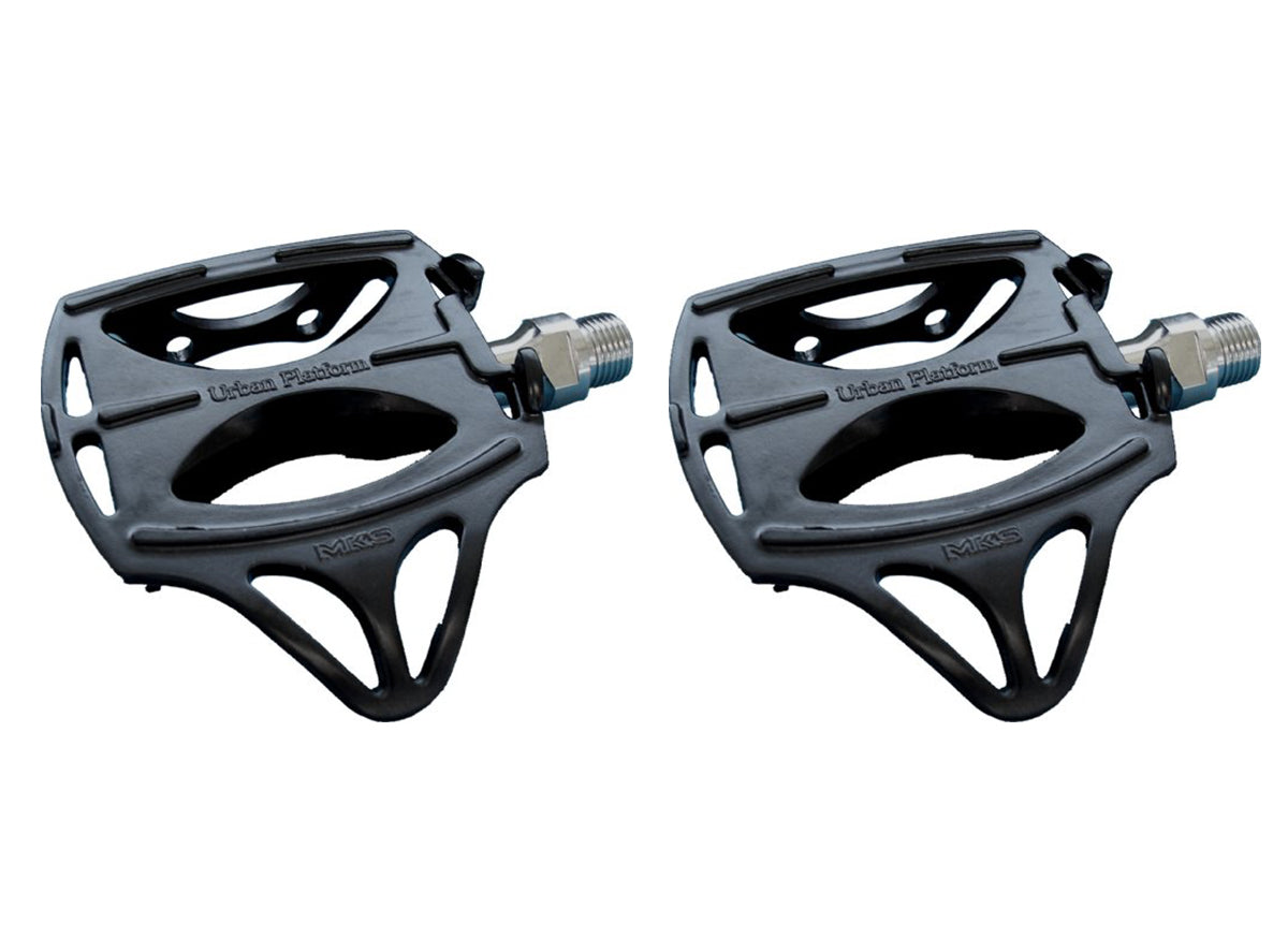 black flat pedals MKS Urban Platform Pedals