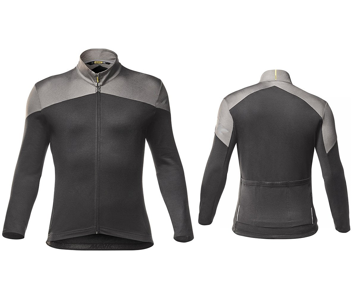 Mavic Cosmic Plain Long Sleeve Road Jersey - Black-Smoked Black - Smoked Small