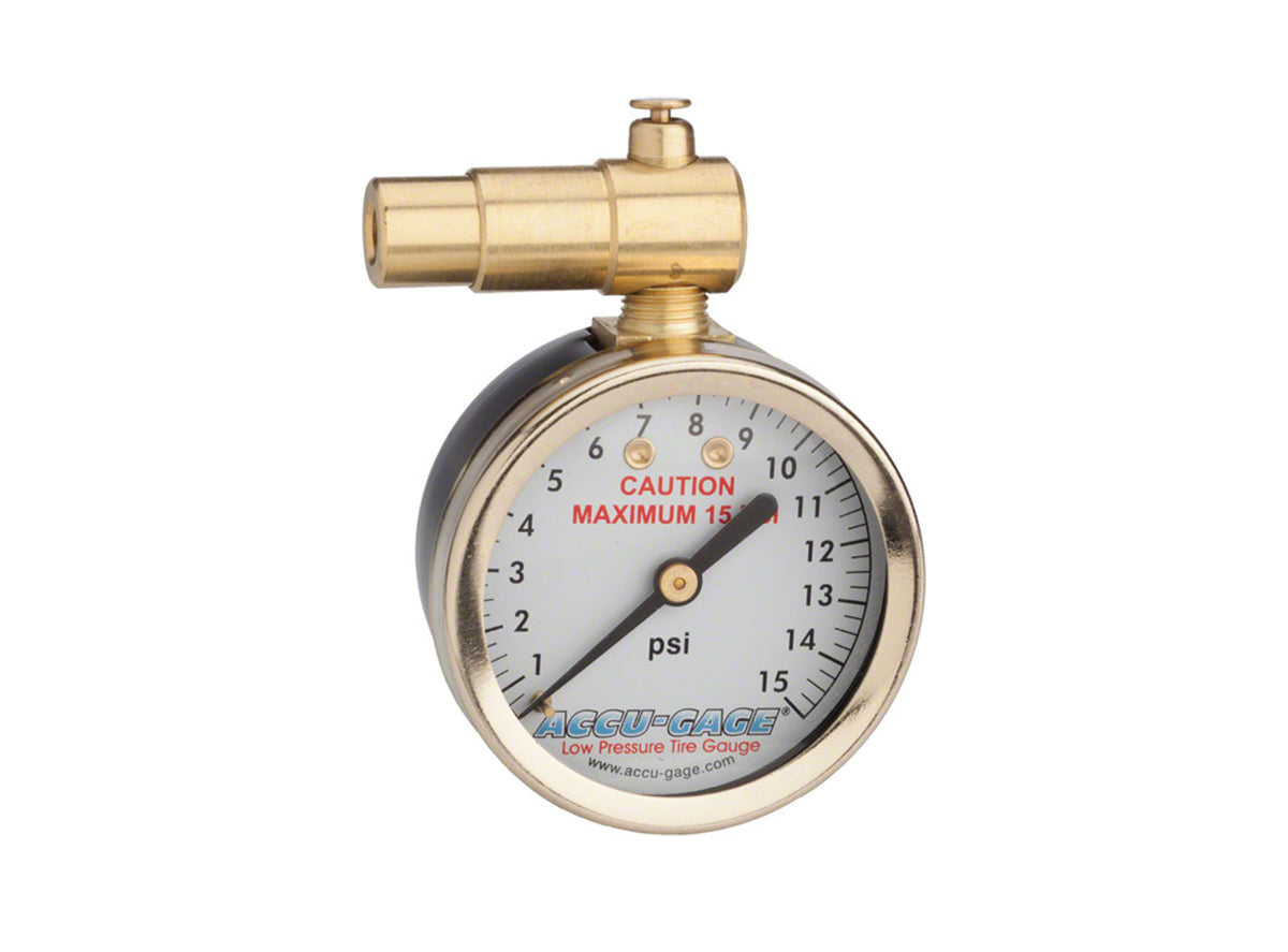 Meiser Dial Gauge with Pressure Relief - 15Psi Presta Brass - Silver Each