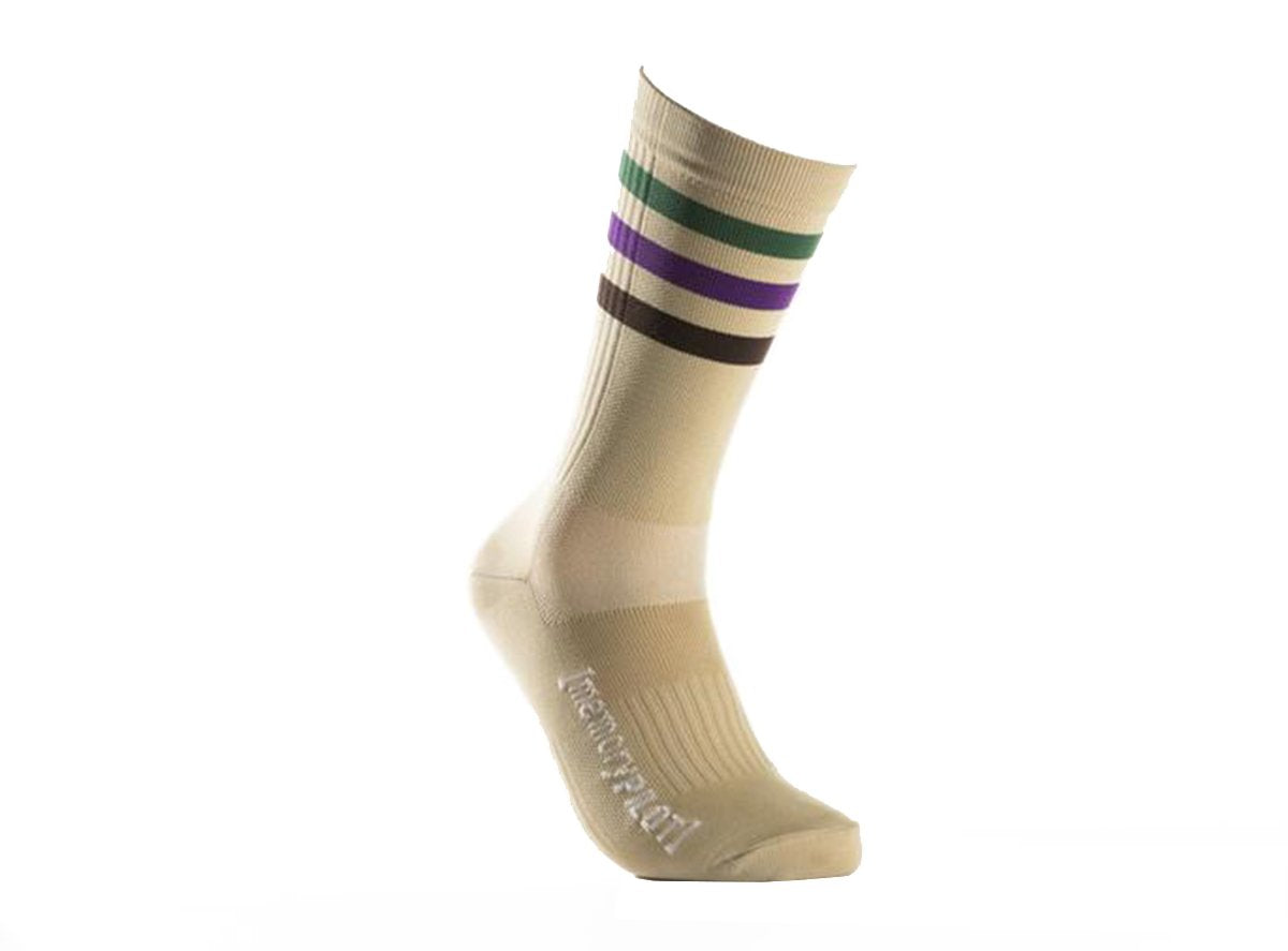 Memory Pilot Wattstyle Breggplant Sock - 8" Cuff - Desert Sand-Purple/Green/Brown Desert Sand - Purple/Green/Brown Medium/Large Fits EU 40-46