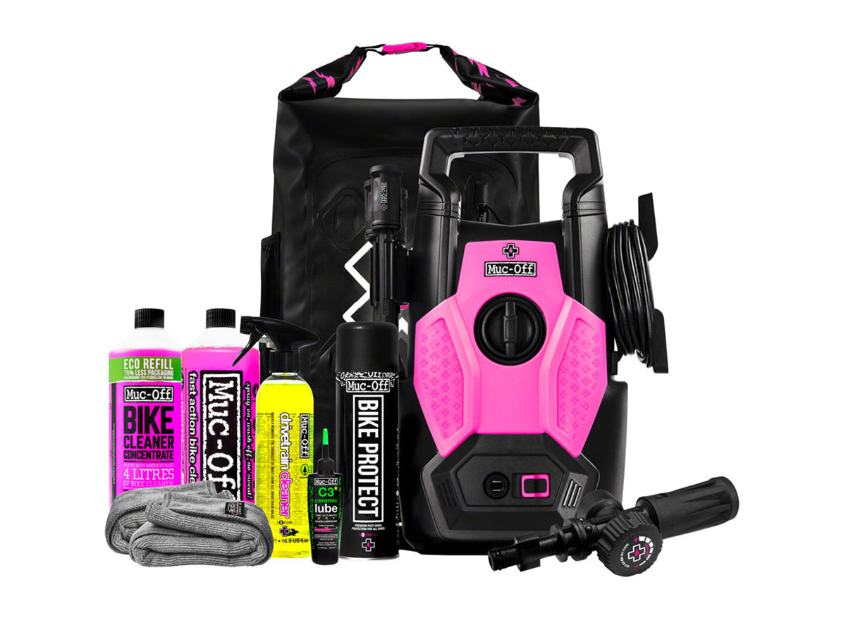 Muc-Off Pressure Washer Bike Bundle Kit Black - Pink
