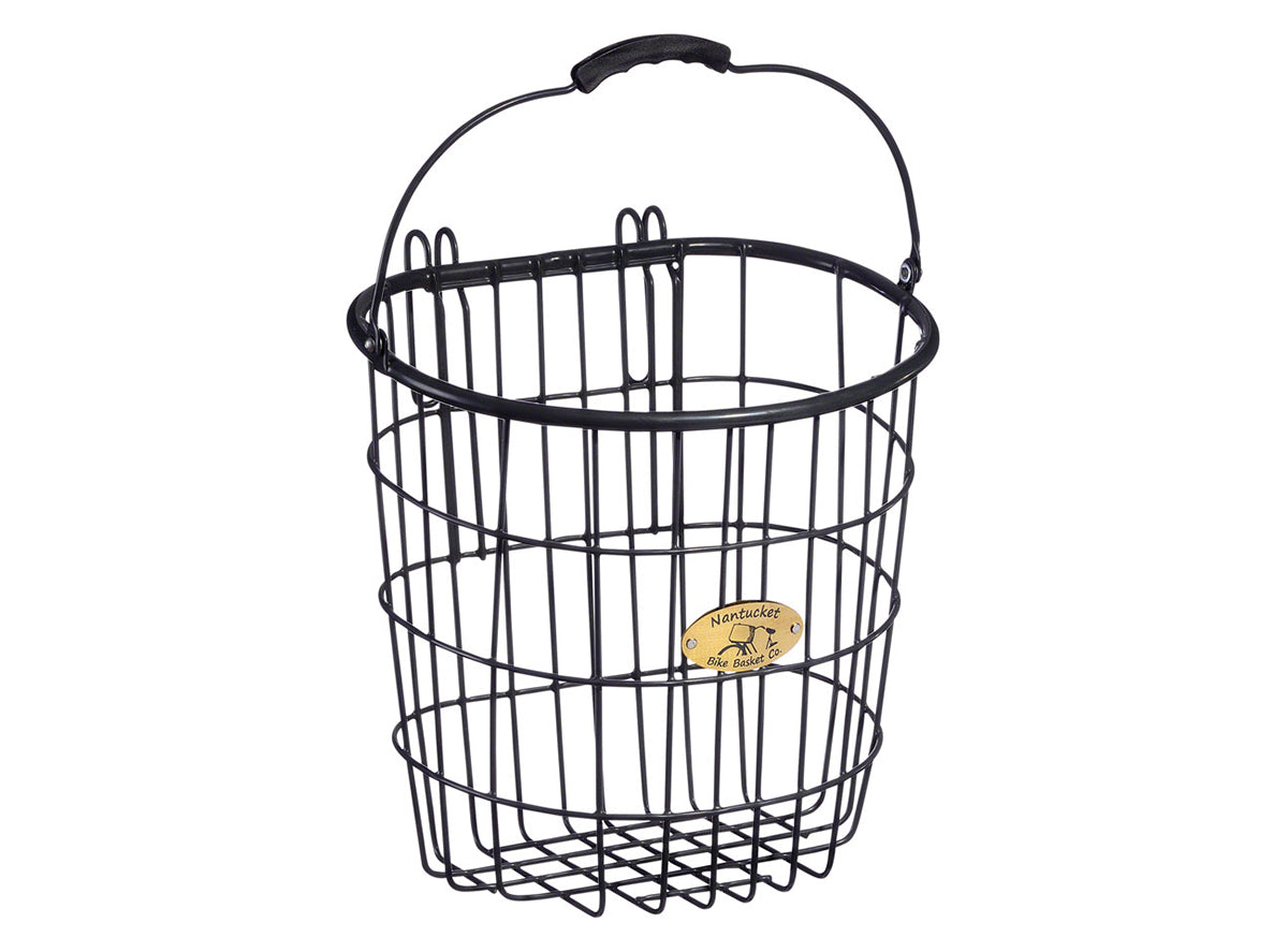 Nantucket Surfside Wire Pannier Basket - Charcoal Gray Charcoal Gray Each