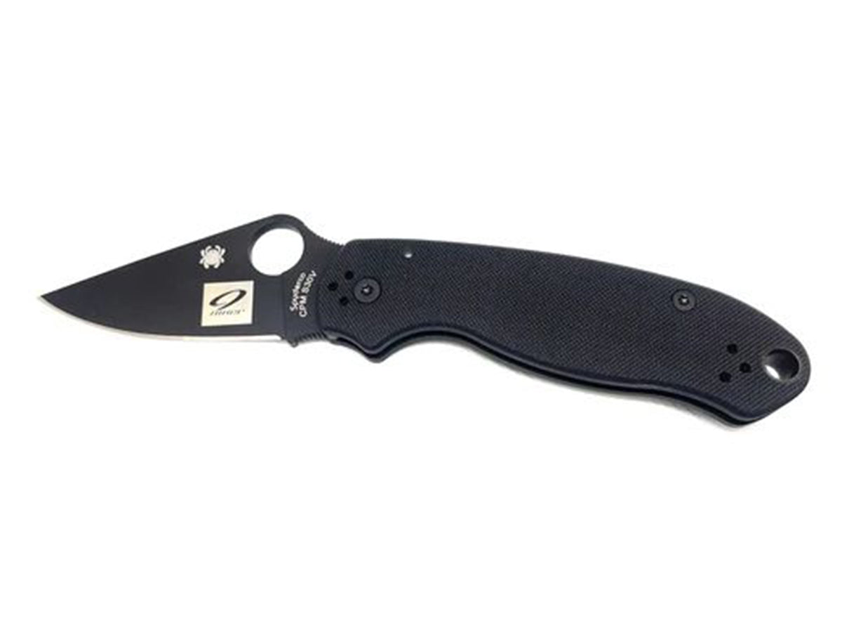 Niner Spyderco Para 3 Engraved Logo Knife Black