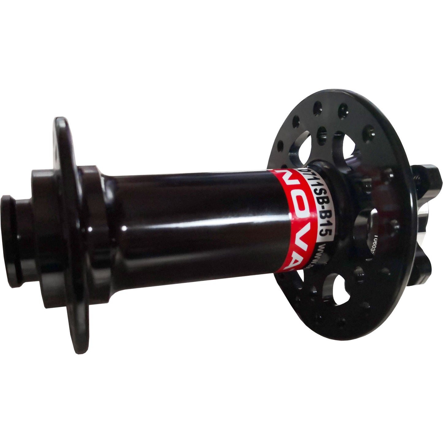Novatec D711 MTB Disc Hub - Front - Black-Red - OEM Black - Red 15x110mm 32h