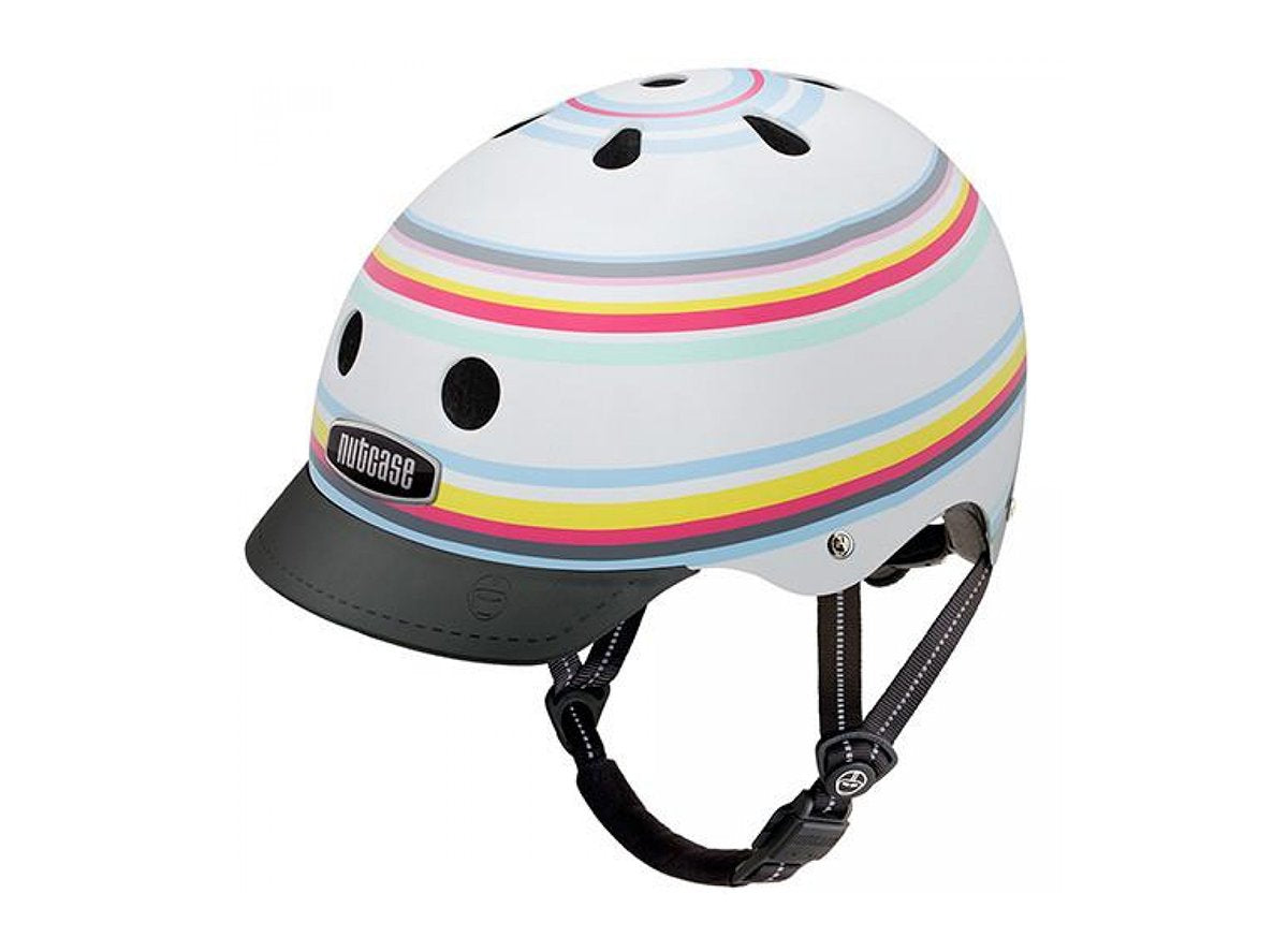 Nutcase Beach Bound Street Helmet - White-Stripes White - Stripes Small