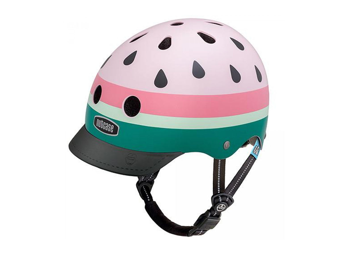 Nutcase Little Nutty Modern Melon Street Helmet Pink - Green One Size