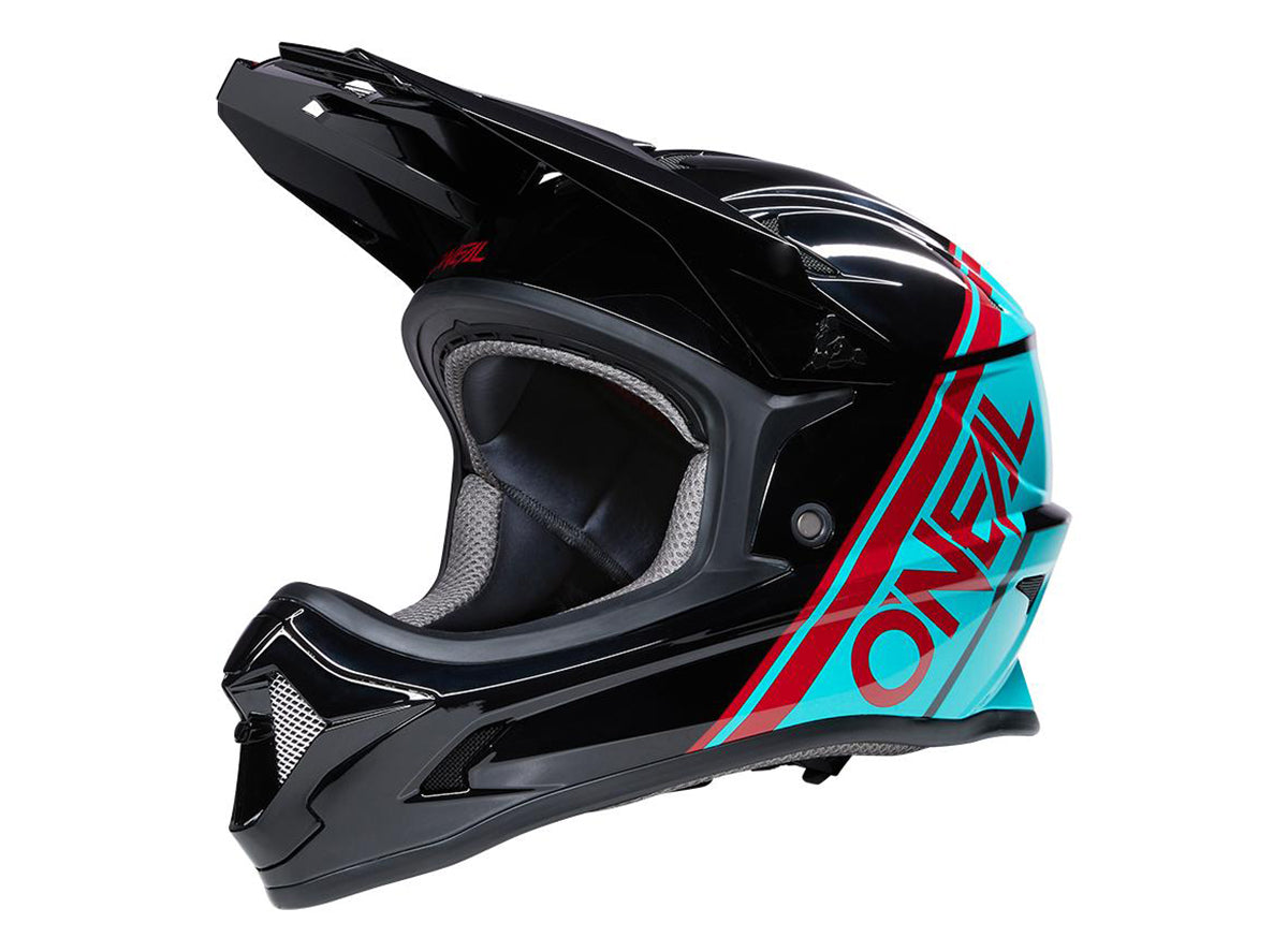 O'Neal Sonus Split Full Face Helmet - Black-Teal Black - Teal Small