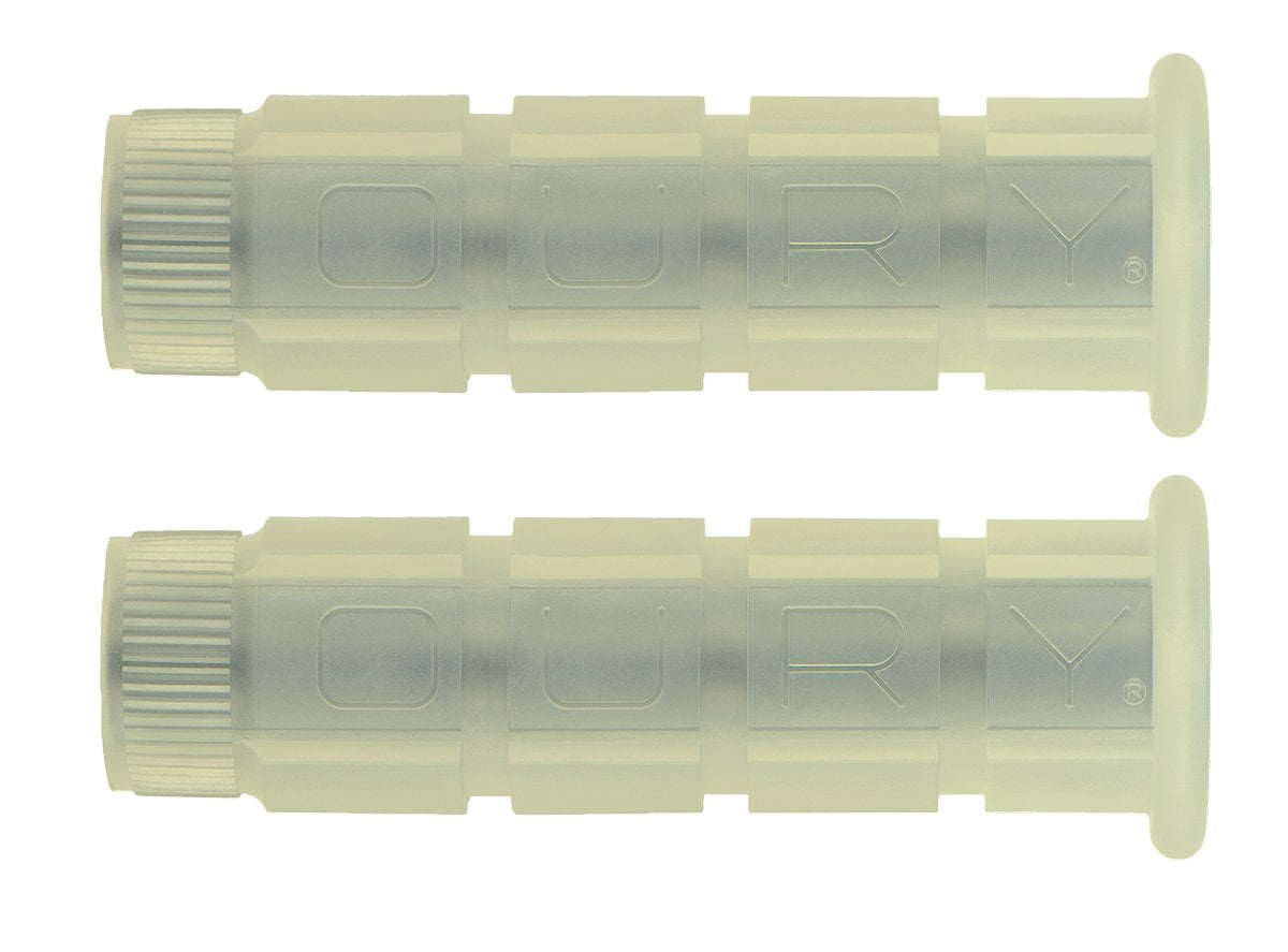 Oury Single Compound MTB Grips - Clear-Glow in the Dark Clear - Glow in the Dark
