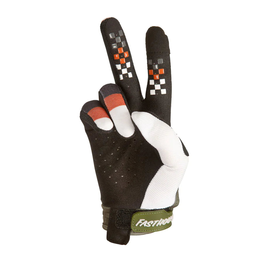 Fasthouse Pacer MTB Glove - Youth - Olive-White