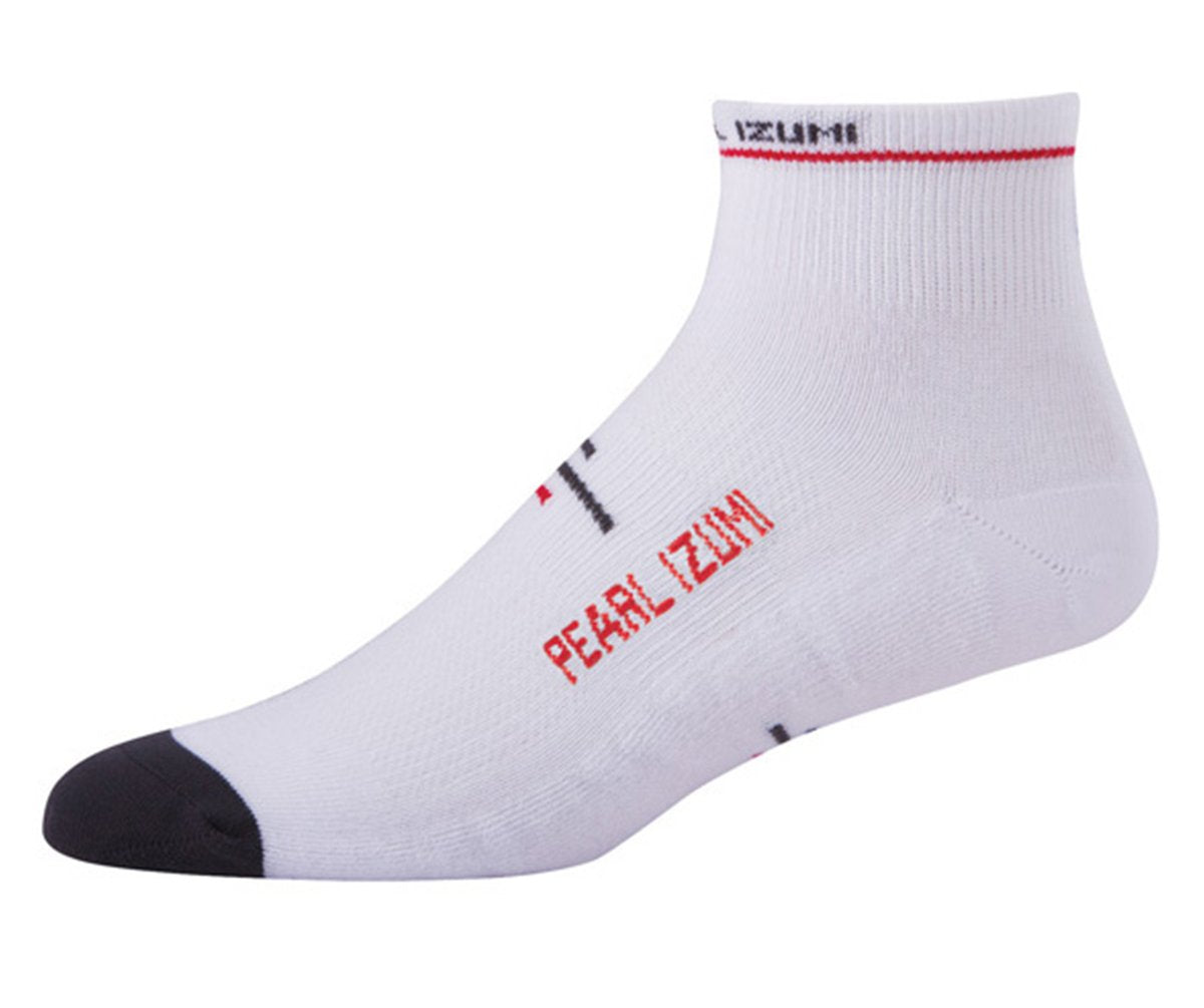 Pearl Izumi Infinity Low Sock White-True Red – Cambria Bike