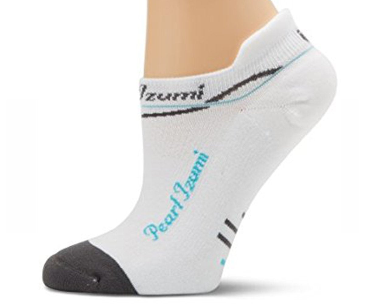 Pearl Izumi Infinity No Show Sock - Womens - White-Scuba Blue White - Scuba Blue Small