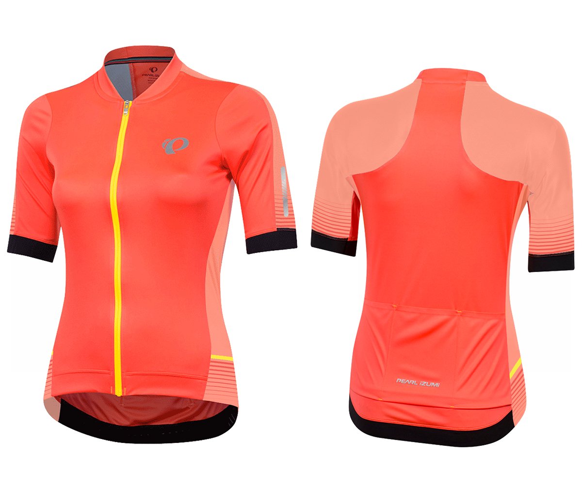 Pearl Izumi Elite Pursuit Speed Short Sleeve Road Jersey - Womens - Firey Coral Diffuse Firey Coral Diffuse X-Large
