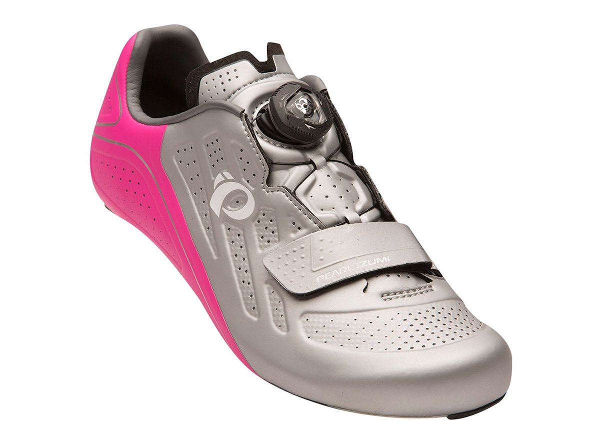 Pearl Izumi Elite v5 Road Shoe - Womens - Silver-Pink Glo Silver - Pink Glo EU 36