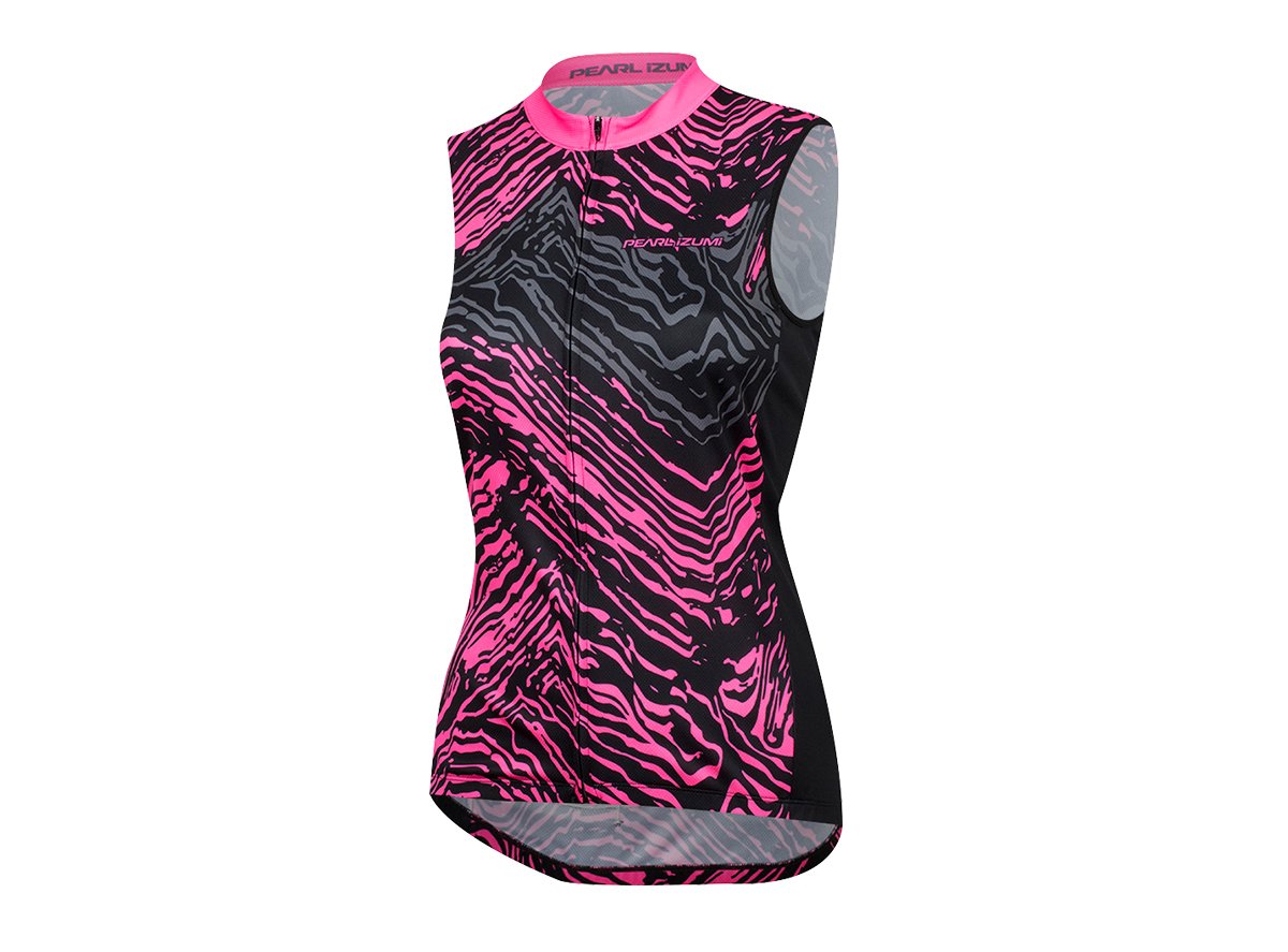 Pearl Izumi Select Escape Sleeveless Graphic Jersey - Womens - Screaming Pink-Black Phyllite Screaming Pink - Black Phyllite Small