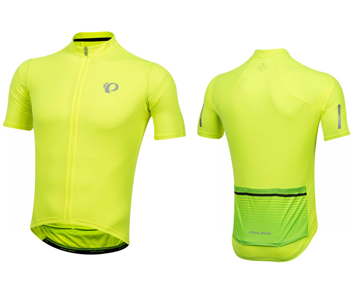 Pearl Izumi Select Pursuit Short Sleeve Road Jersey - Screaming Yellow-Black Diffuse - 2018 Screaming Yellow - Black Diffuse Medium