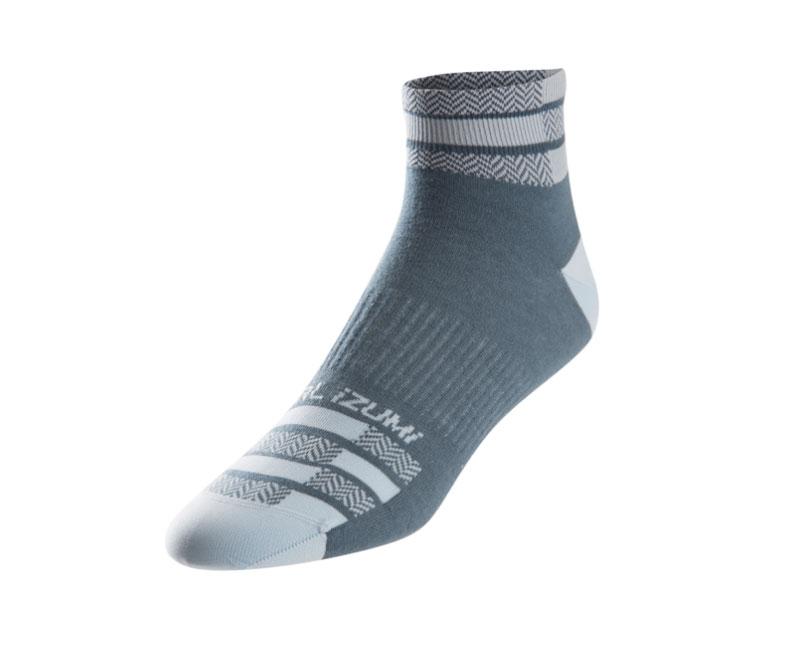 Pearl Izumi Elite Low Cuff Sock - Womens - Blue Steel Herringbone Stripe - 2019 Blue Steel Herringbone Stripe Large - Fits 41-44