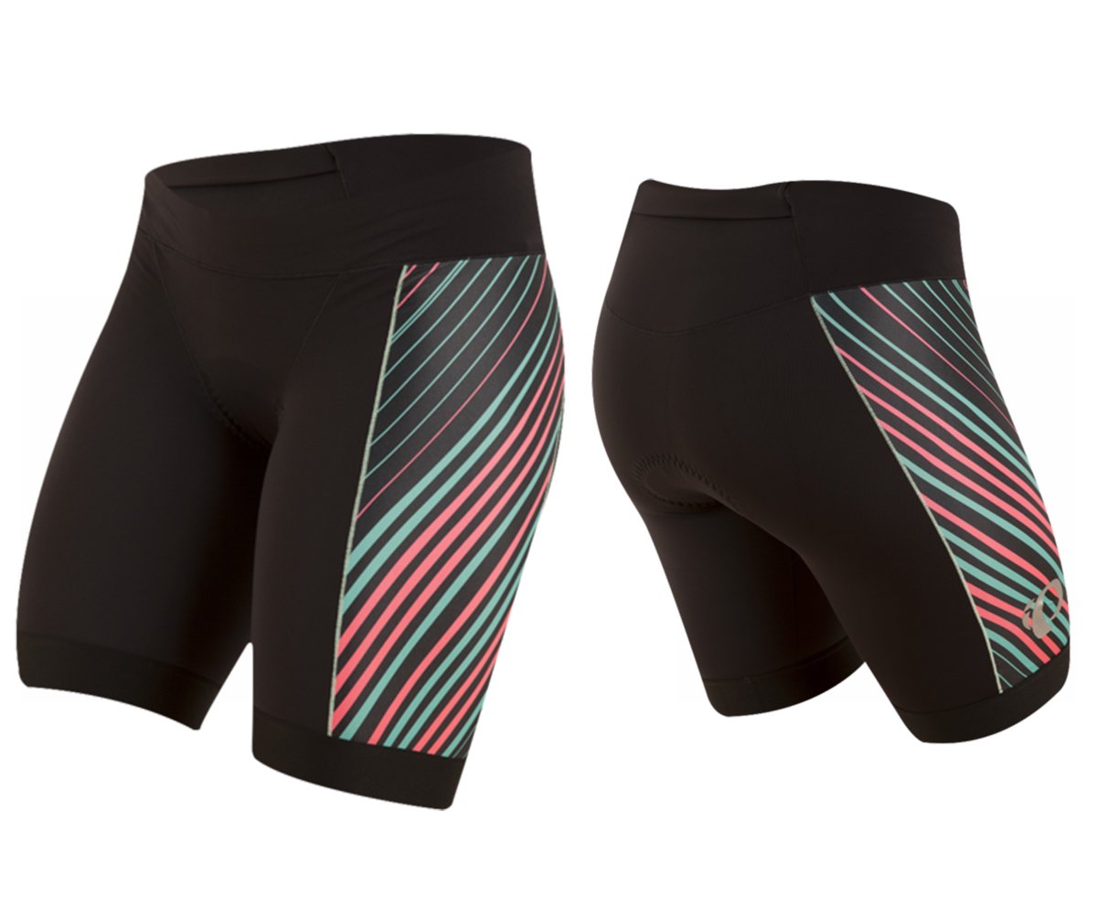 Pearl Izumi Elite Pursuit Tri Half Short - Womens - Black-Atomic Red Whirl Black - Atomic Red Whirl Large