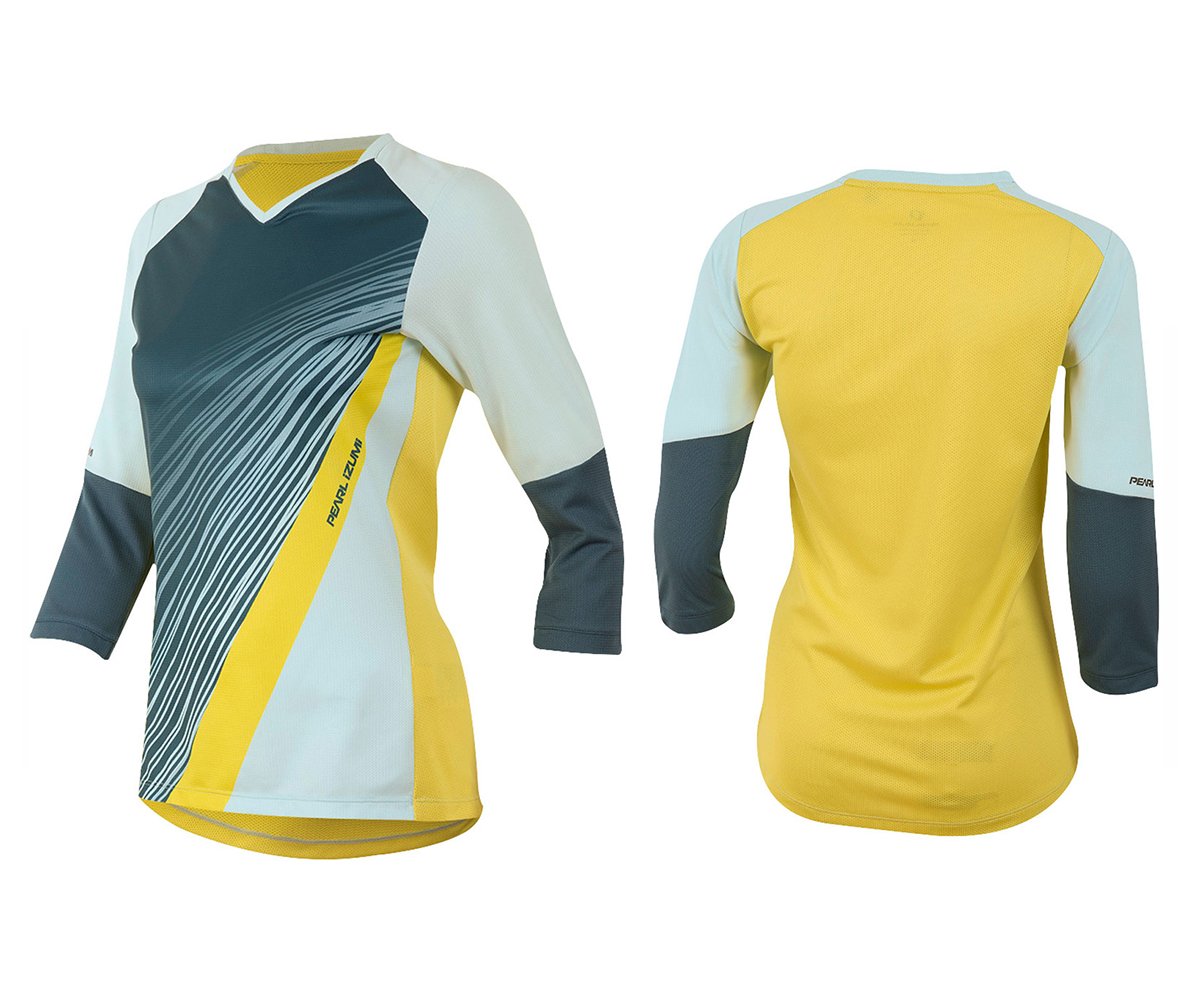 Pearl Izumi Launch 3/4 Sleeve MTB Jersey - Womens - Skylight-Blue Steel Fracture Skylight - Blue Steel Fracture Large