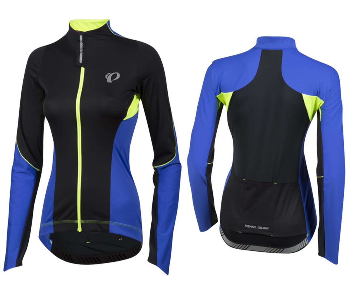 Pearl Izumi Pro Pursuit Long Sleeve Wind Jersey - Womens - Dazzling Blue-Black Dazzling Blue - Black Large